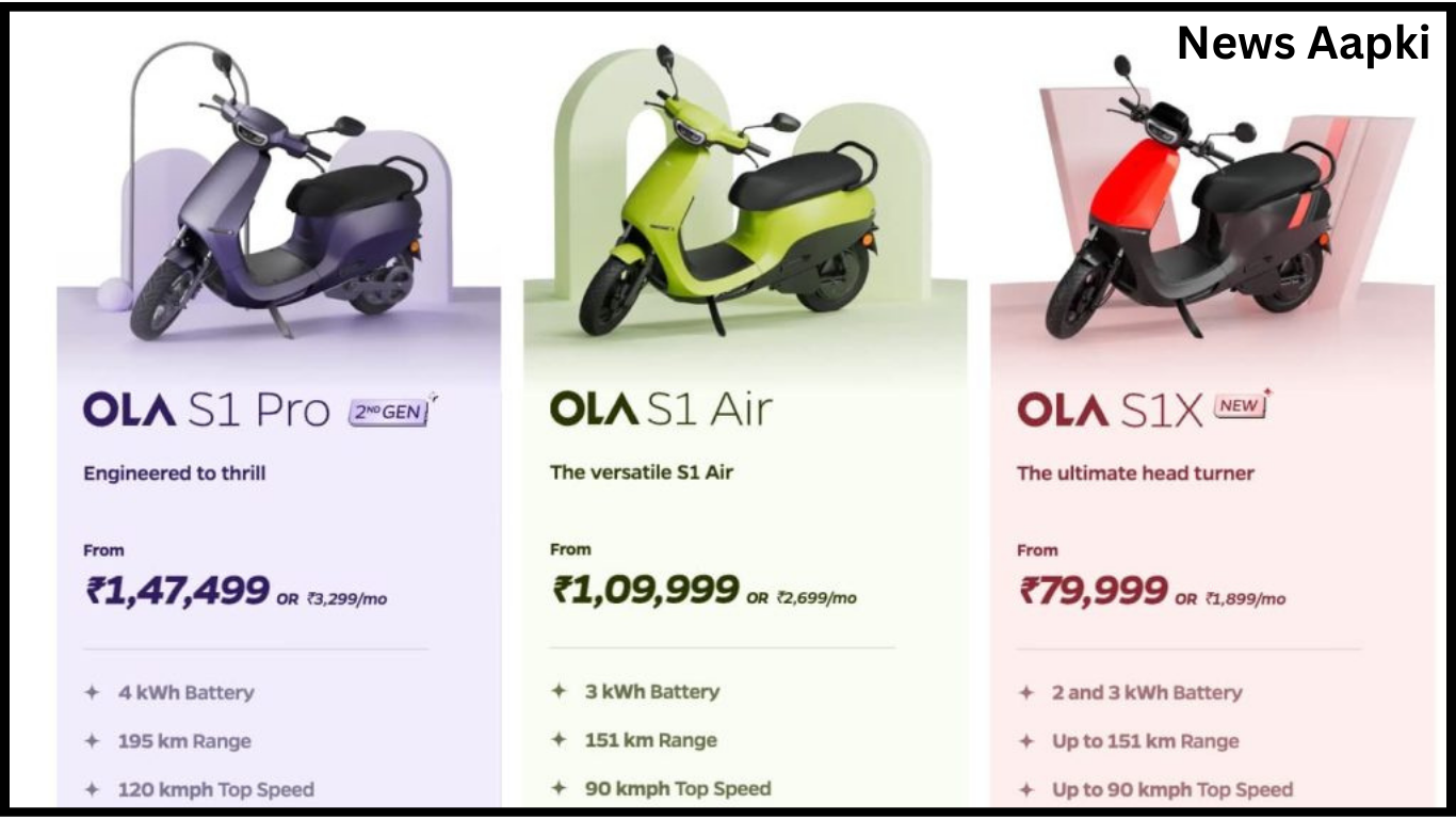 Ola S1X electronics scooter price and models