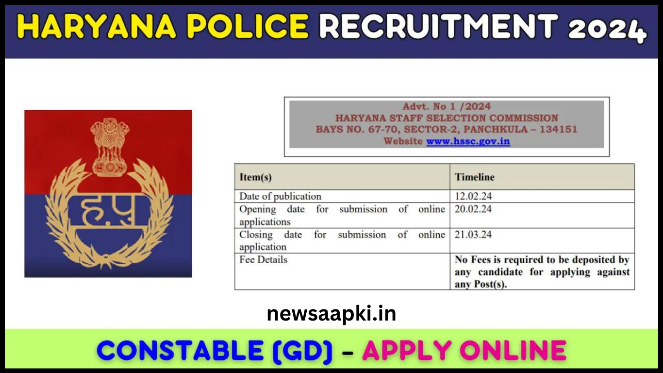 Haryana police constable vacancy 2024