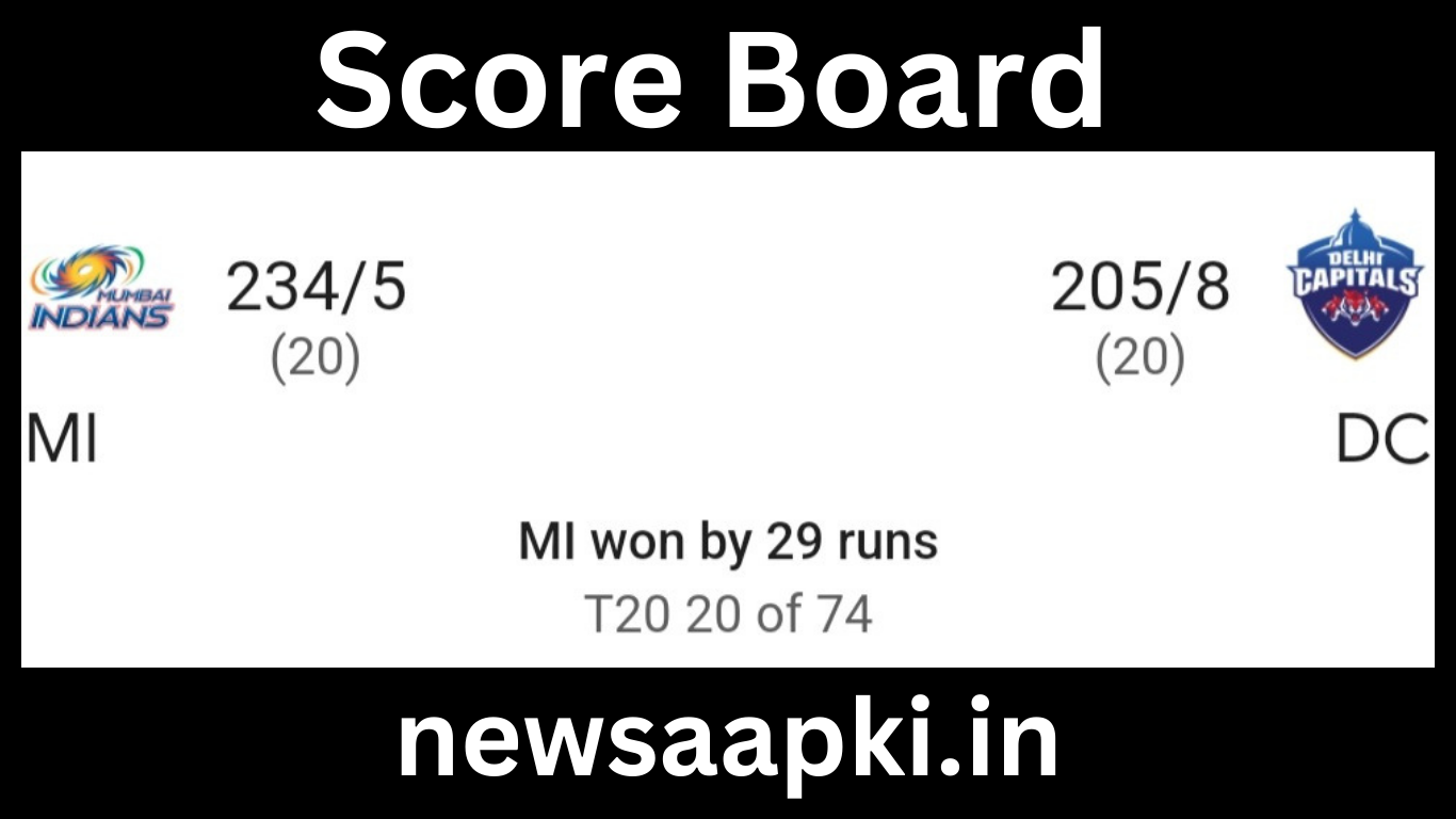 IPL 2024 MI vs DC Highlights Score Board 