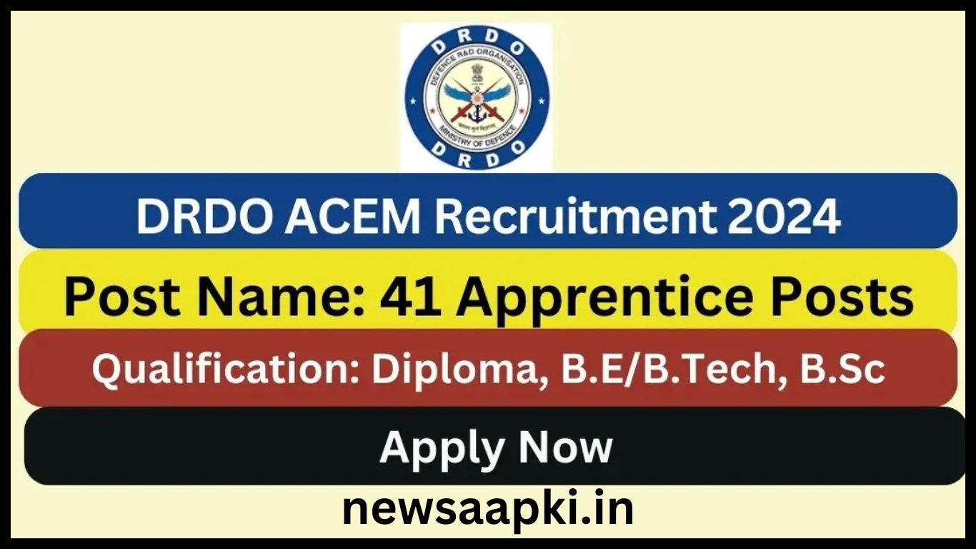 How to get recruited in DRDO ACEM Recruitment 2024 notification�