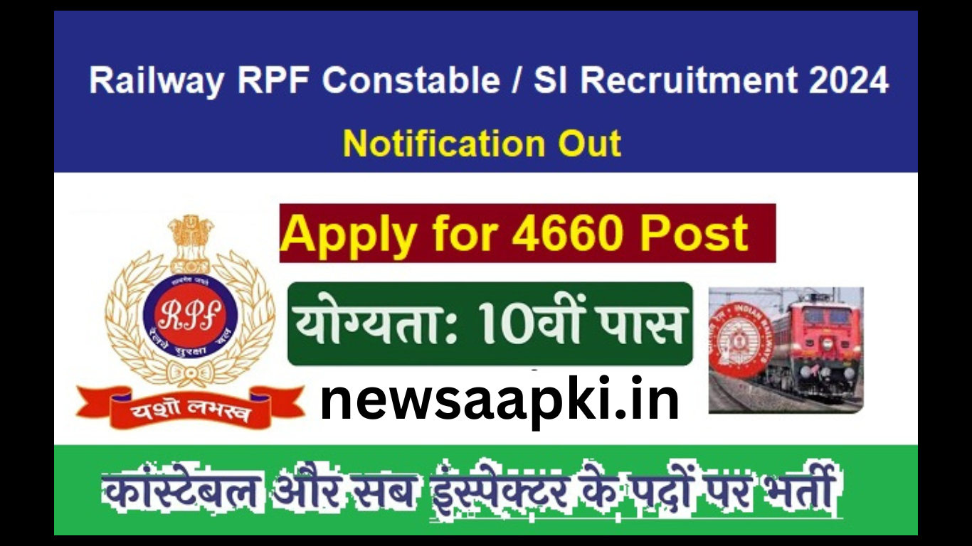 Railway RPF Constable & SI Recruitment 2024 apply online last date