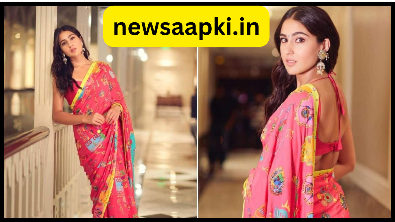 Sara Ali Khan Desi Look in Saree in Hindi