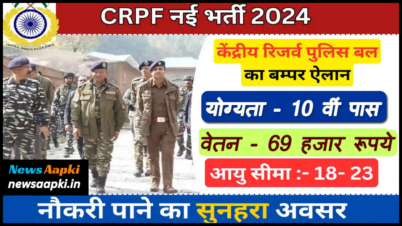 CRPF Vacancy 2024 Notification OUT, Salary, Eligibility Criteria, Exam Date, Result, Official Website